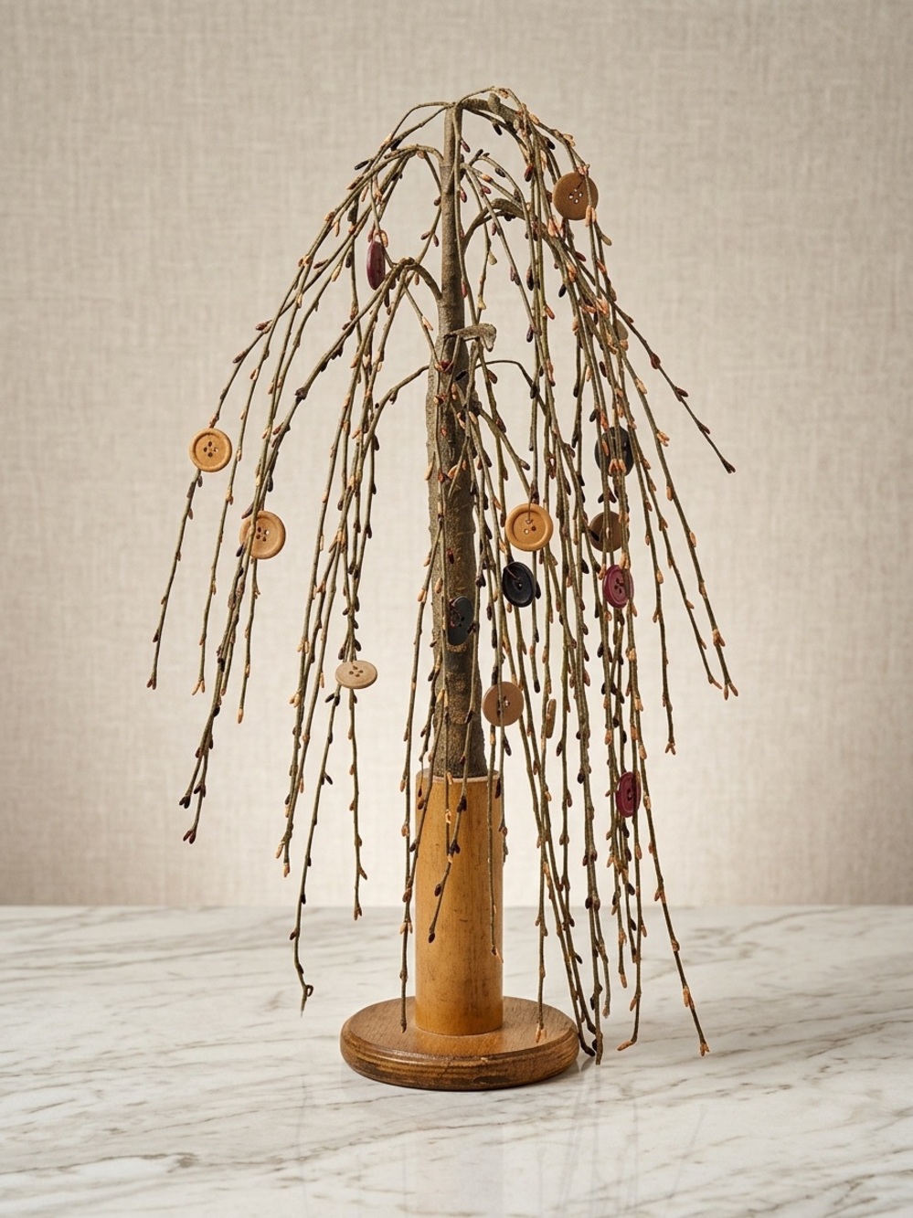 Curated Rustic Button Tree Table Decor in Brown - Picture 3 of 5